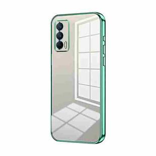 For Realme V15 / X7 India Transparent Plating Fine Hole Phone Case(Green)