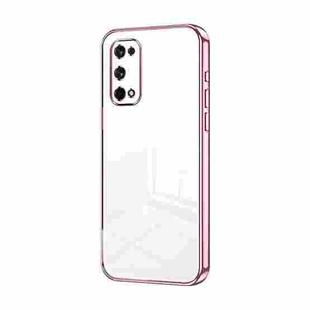 For Realme X7 Pro Transparent Plating Fine Hole Phone Case(Pink)