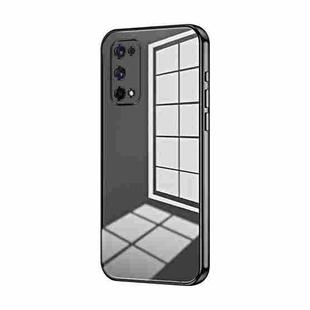 For Realme X7 Pro Transparent Plating Fine Hole Phone Case(Black)