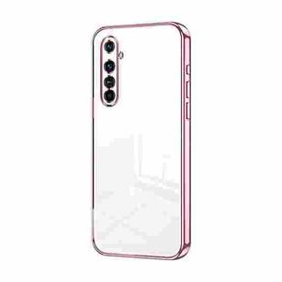 For Realme X50 Pro Transparent Plating Fine Hole Phone Case(Pink)