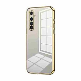 For Realme X50 Pro Transparent Plating Fine Hole Phone Case(Gold)