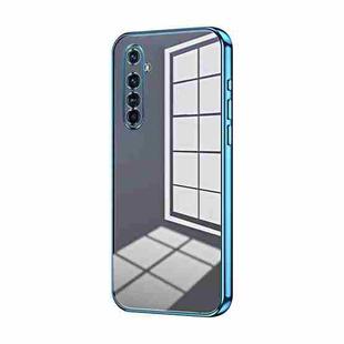 For Realme X50 Pro Transparent Plating Fine Hole Phone Case(Blue)