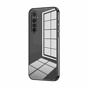 For Realme X50 Pro Transparent Plating Fine Hole Phone Case(Black)