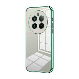 For Realme 12 Pro Transparent Plating Fine Hole Phone Case(Green)