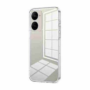 For Realme V30t Transparent Plating Fine Hole Phone Case(Transparent)