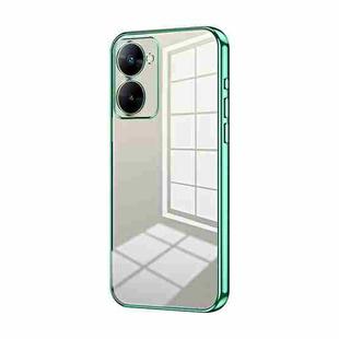 For Realme V30t Transparent Plating Fine Hole Phone Case(Green)
