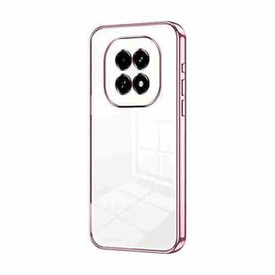 For Realme V60 Transparent Plating Fine Hole Phone Case(Pink)