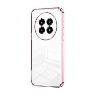 For Realme 13 Pro Transparent Plating Fine Hole Phone Case(Pink)