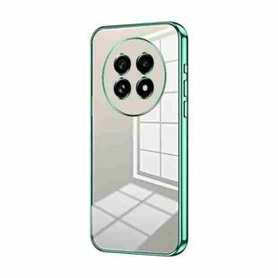 For Realme 13 Pro+ Transparent Plating Fine Hole Phone Case(Green)