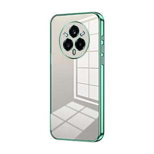 For Realme 14 Pro+ Transparent Plating Fine Hole Phone Case(Green)