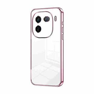 For vivo iQOO 12 Pro Transparent Plating Fine Hole Phone Case(Pink)