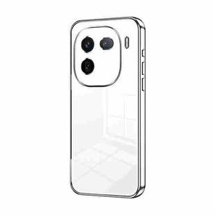 For vivo iQOO 12 Pro Transparent Plating Fine Hole Phone Case(Silver)