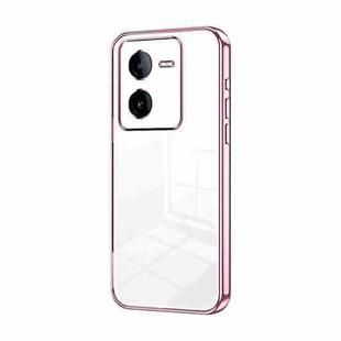 For vivo iQOO Z8 / Z8x Transparent Plating Fine Hole Phone Case(Pink)