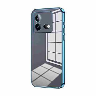 For vivo iQOO Neo8 / Neo8 Pro Transparent Plating Fine Hole Phone Case(Blue)