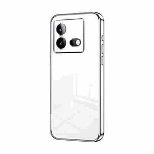 For vivo iQOO Neo8 / Neo8 Pro Transparent Plating Fine Hole Phone Case(Silver)