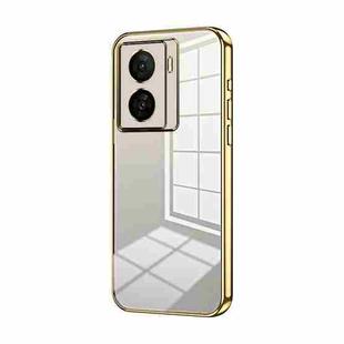 For vivo iQOO Z7x Transparent Plating Fine Hole Phone Case(Gold)