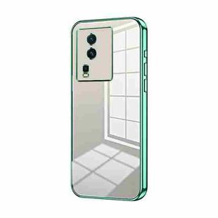 For vivo iQOO Neo7 Transparent Plating Fine Hole Phone Case(Green)