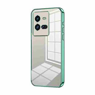 For vivo iQOO 10 Pro Transparent Plating Fine Hole Phone Case(Green)