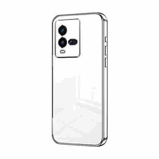 For vivo iQOO 10 Transparent Plating Fine Hole Phone Case(Silver)
