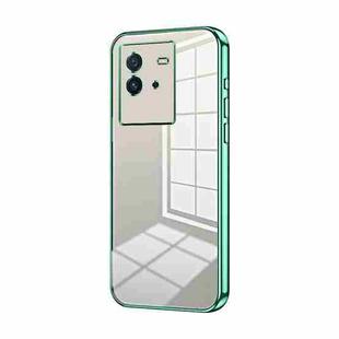 For vivo iQOO Neo6 Transparent Plating Fine Hole Phone Case(Green)