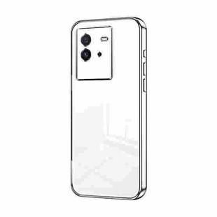 For vivo iQOO Neo6 Transparent Plating Fine Hole Phone Case(Silver)
