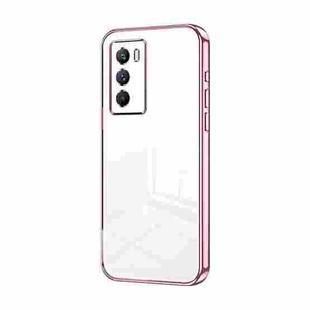 For vivo iQOO Neo5 S / iQOO 9 SE Transparent Plating Fine Hole Phone Case(Pink)