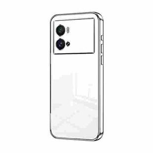 For vivo iQOO 9 Pro Transparent Plating Fine Hole Phone Case(Silver)