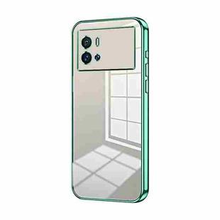 For vivo iQOO 9 Transparent Plating Fine Hole Phone Case(Green)