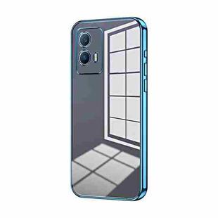 For vivo iQOO U5 Transparent Plating Fine Hole Phone Case(Blue)