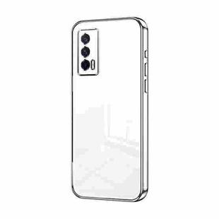 For vivo iQOO Neo5 / iQOO 7 India Transparent Plating Fine Hole Phone Case(Silver)