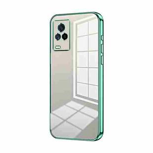 For vivo iQOO 7 Transparent Plating Fine Hole Phone Case(Green)