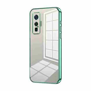For vivo iQOO 5 Pro Transparent Plating Fine Hole Phone Case(Green)