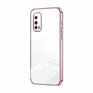 For vivo iQOO Z1X Transparent Plating Fine Hole Phone Case(Pink)