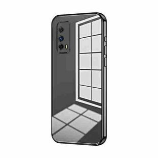 For vivo iQOO Z1X Transparent Plating Fine Hole Phone Case(Black)