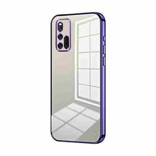 For vivo iQOO 3 5G Transparent Plating Fine Hole Phone Case(Purple)