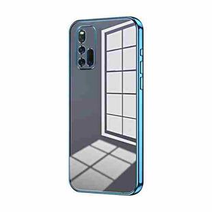 For vivo iQOO 3 5G Transparent Plating Fine Hole Phone Case(Blue)