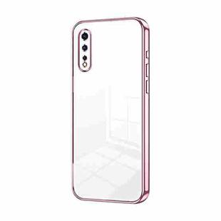 For vivo iQOO Neo Transparent Plating Fine Hole Phone Case(Pink)