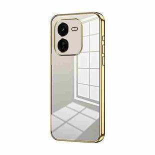 For vivo iQOO Z9x Transparent Plating Fine Hole Phone Case(Gold)