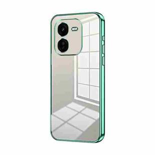 For vivo iQOO Z9x Transparent Plating Fine Hole Phone Case(Green)