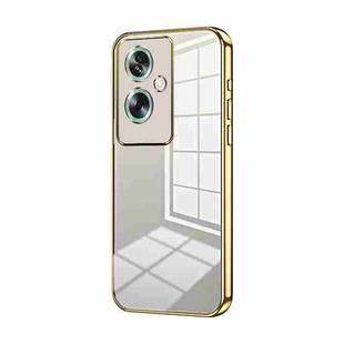 For OPPO A79 5G / A2 Transparent Plating Fine Hole Phone Case(Gold)
