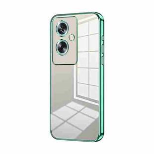 For OPPO A79 5G / A2 Transparent Plating Fine Hole Phone Case(Green)