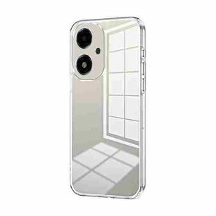 For OPPO A2m Transparent Plating Fine Hole Phone Case(Transparent)