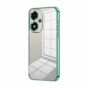 For OPPO A2m Transparent Plating Fine Hole Phone Case(Green)