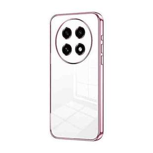 For OPPO A2 Pro Transparent Plating Fine Hole Phone Case(Pink)