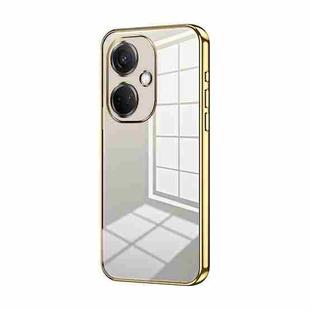 For OPPO K11 Transparent Plating Fine Hole Phone Case(Gold)