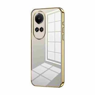 For OPPO Reno10 5G/Reno10 Pro 5G Global Transparent Plating Fine Hole Phone Case(Gold)
