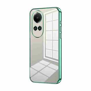 For OPPO Reno10 5G/Reno10 Pro 5G Global Transparent Plating Fine Hole Phone Case(Green)