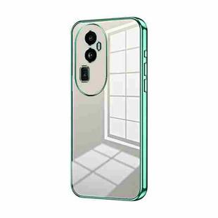 For OPPO Reno10 Pro+ Transparent Plating Fine Hole Phone Case(Green)