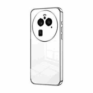 For OPPO Find X6 Pro Transparent Plating Fine Hole Phone Case(Silver)