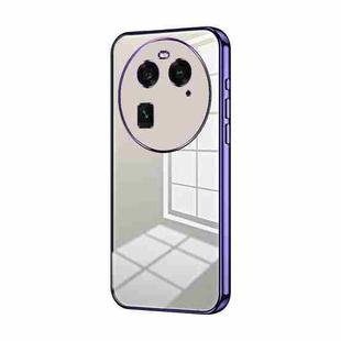 For OPPO Find X6 Transparent Plating Fine Hole Phone Case(Purple)